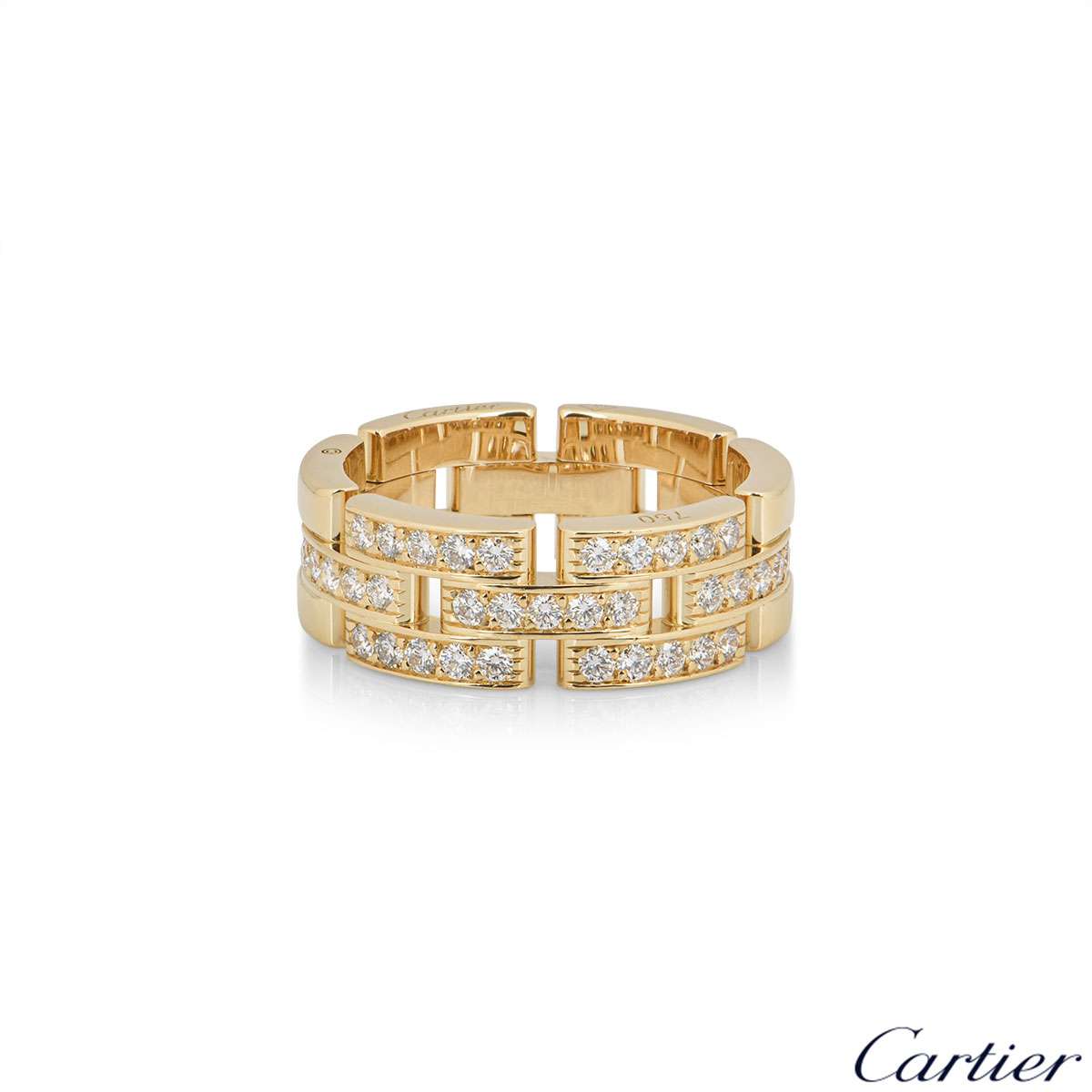 Cartier?Yellow Gold Diamond Set Maillon Panthere Ring B4127100 | Rich ...